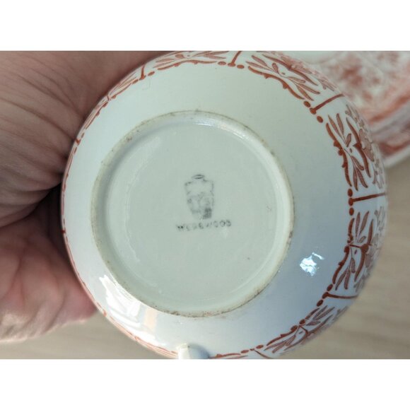 Antique Wedgewood Etruria England Teacup trio 2 sets in Rare red transferware - Picture 9 of 13
